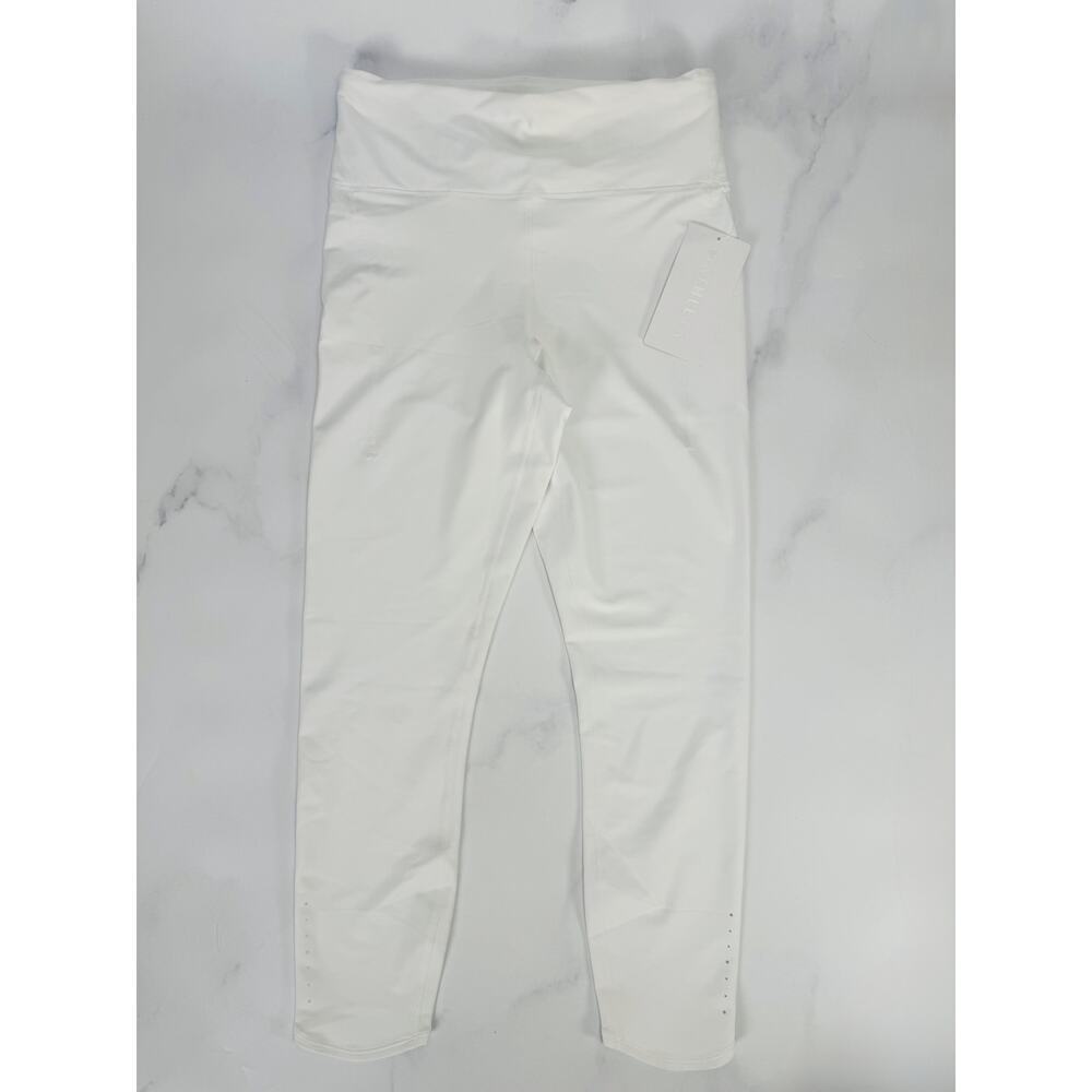 Athleta White Pace Setter 7/8 Leggings –Medium-Power Move Fabric Sporty Chic NWT - Picture 8 of 13